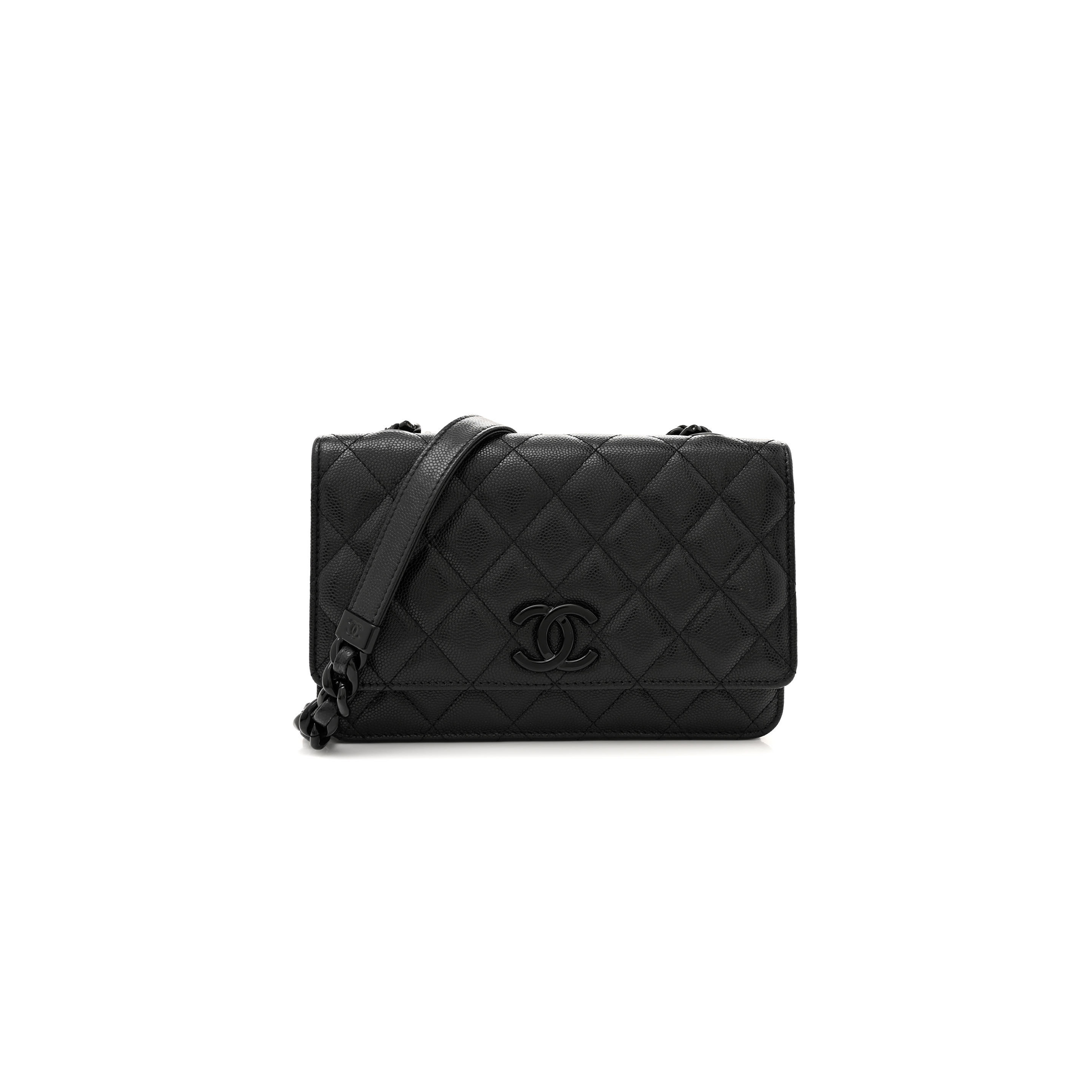 CHANEL CAVIAR QUILTED MY EVERYTHING WALLET ON CHAIN WOC BLACK A81059 (19*12*4cm)